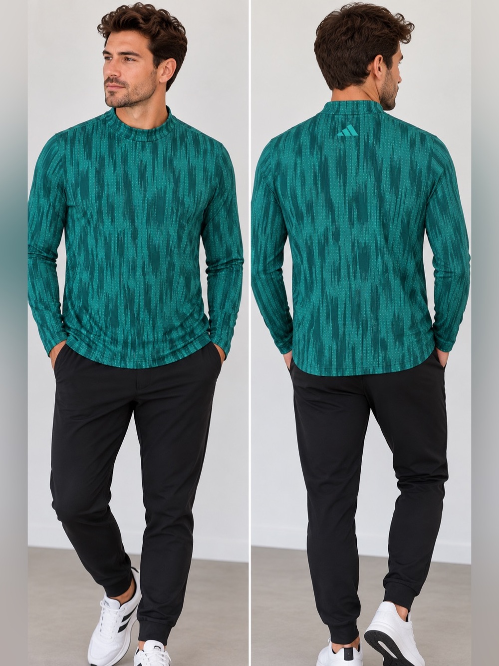 Adidas Men’s Long Sleeve Training Shirt Green Teal Size Small NWT